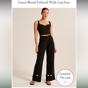 Abercrombie Linen Tailored Wide Leg Pant